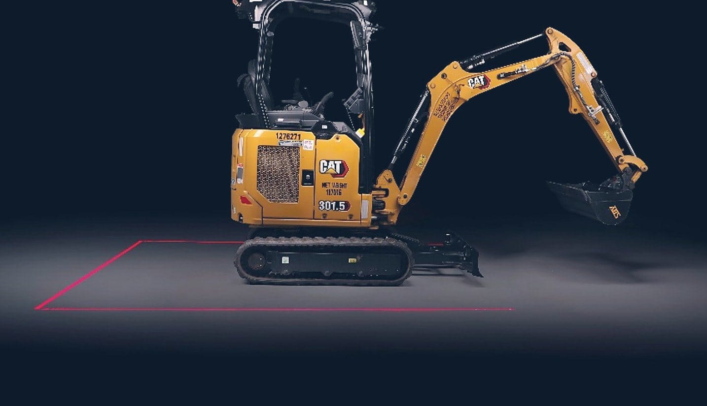 Excavadora con láser rojo Safety Halo™
